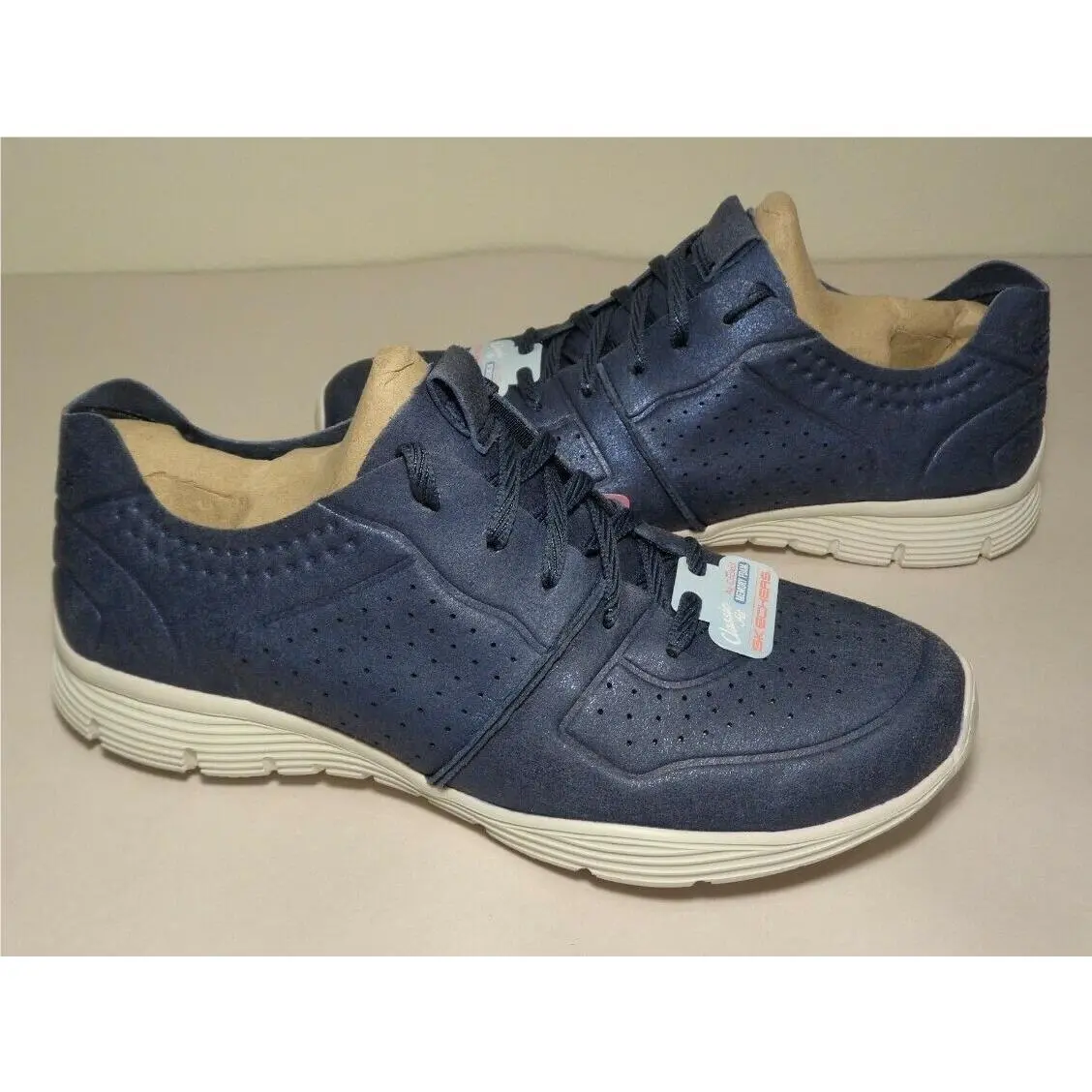 Skechers Size 7.5 M Seager Major League Navy Blue Sneakers Women`s Shoes