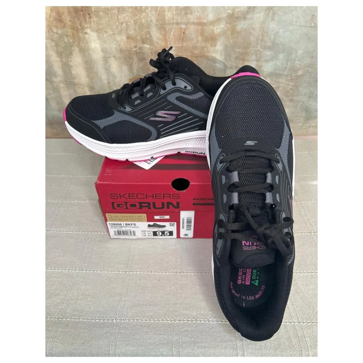 Skechers GO Run Consistent 2.0 Advantage 128606 Black Pink Women`s Sz 9.5 M