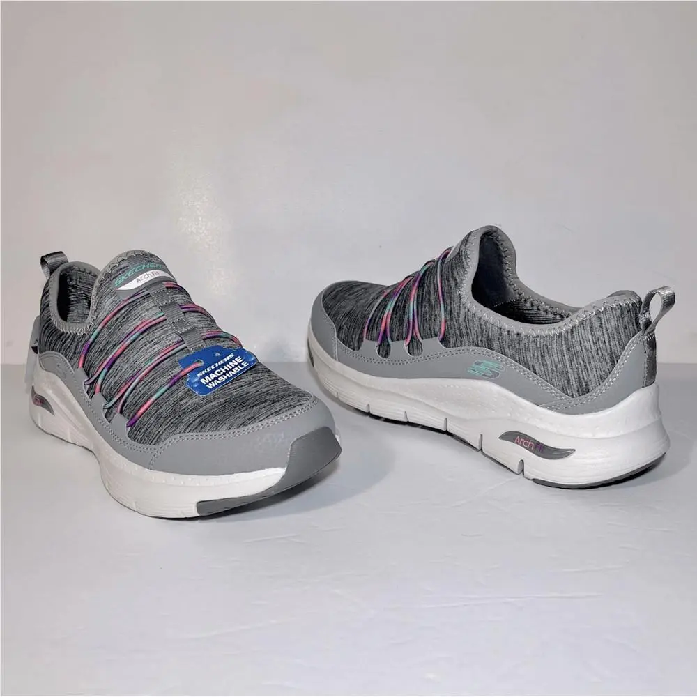 Skechers shoes - Skechers Arch Fit Rainbow View - Gray, Exterior: Gray 1