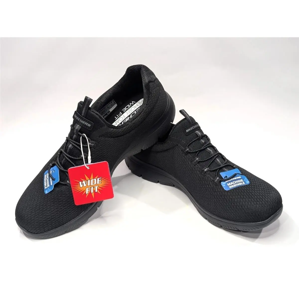 Skechers Sketchers Womens Memory Foam Black Snieakers Size 7 Wide