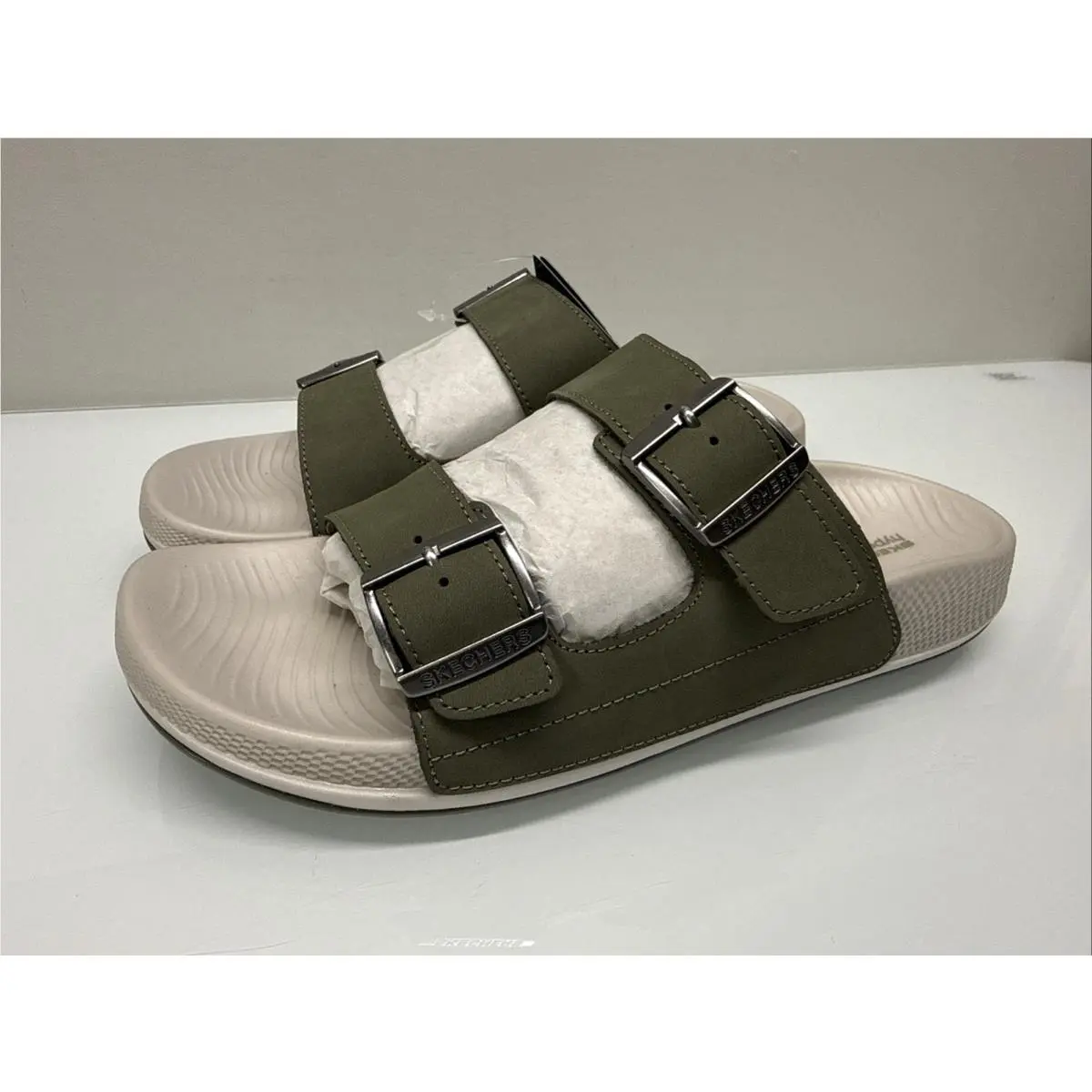Skechers Hyper Slide-vida Olive Slip On 140466 / Olv Women`s 10