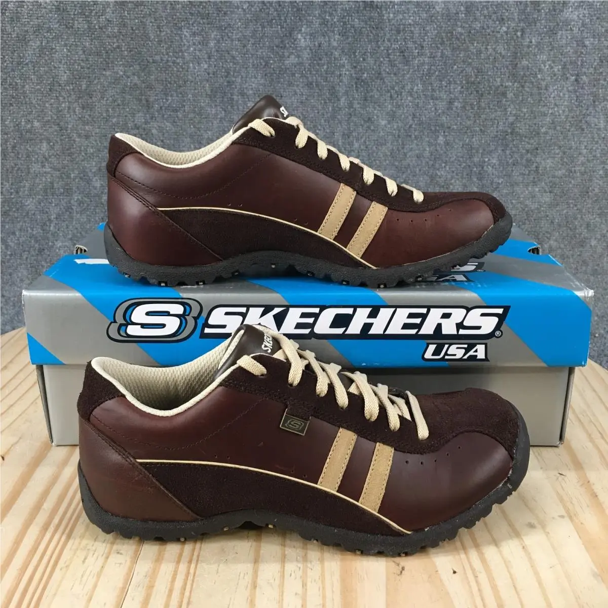 Skechers Citywalk Shoes Womens 9 Sporty Lace Up Sneakers 45410 Brown Leather