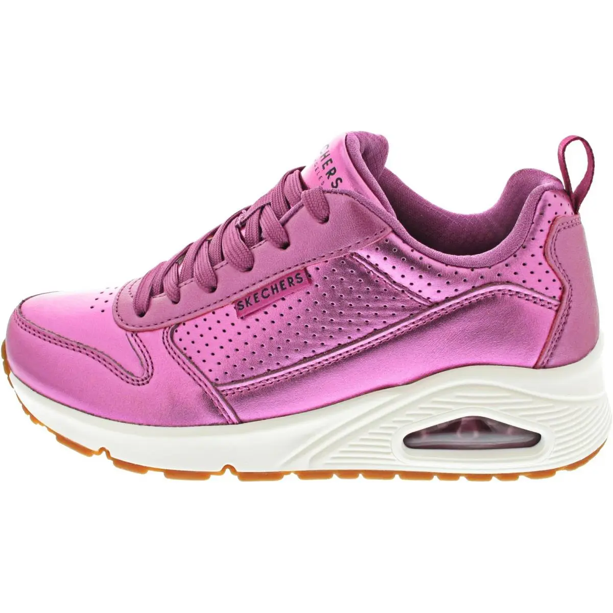 Skechers Street Sneakers Uno Metallixs Magenta Pink Sz 7.5 Shoes Memory Foam - Pink