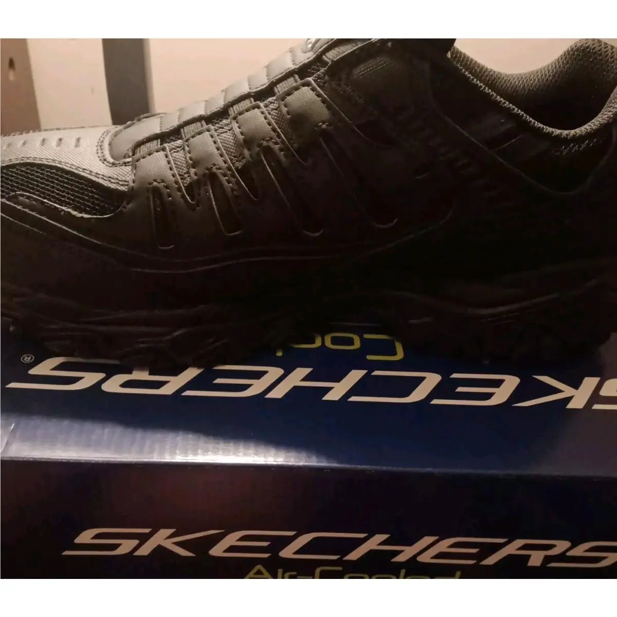 Skechers shoes - Skechers Air Cooled Memory Foam WONTED - 51866w/bbk - Black 1