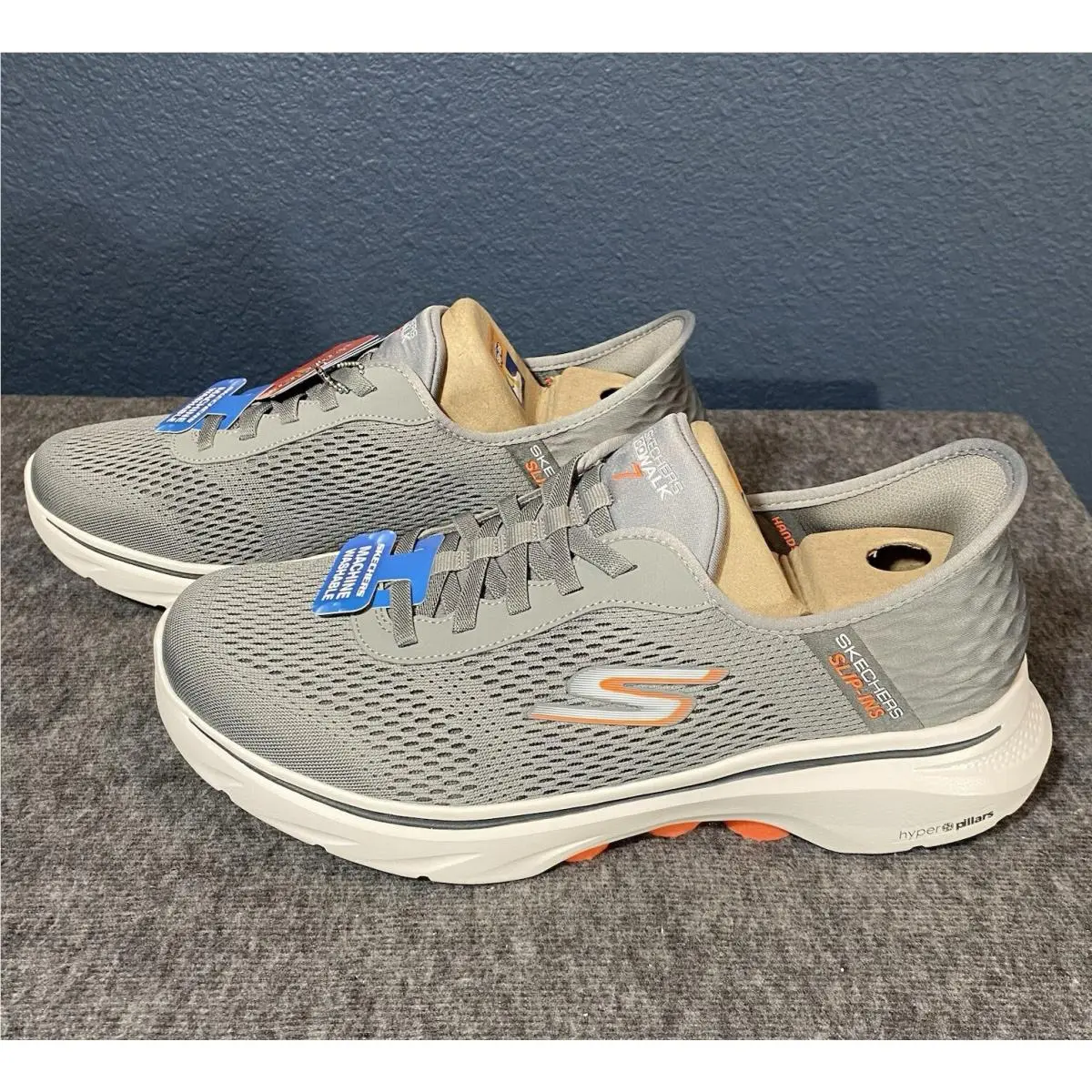Skechers Go Walk 7 Slip-ins Mens 9 Extra Wide Gray 216648 Air Cooled Memory Foam