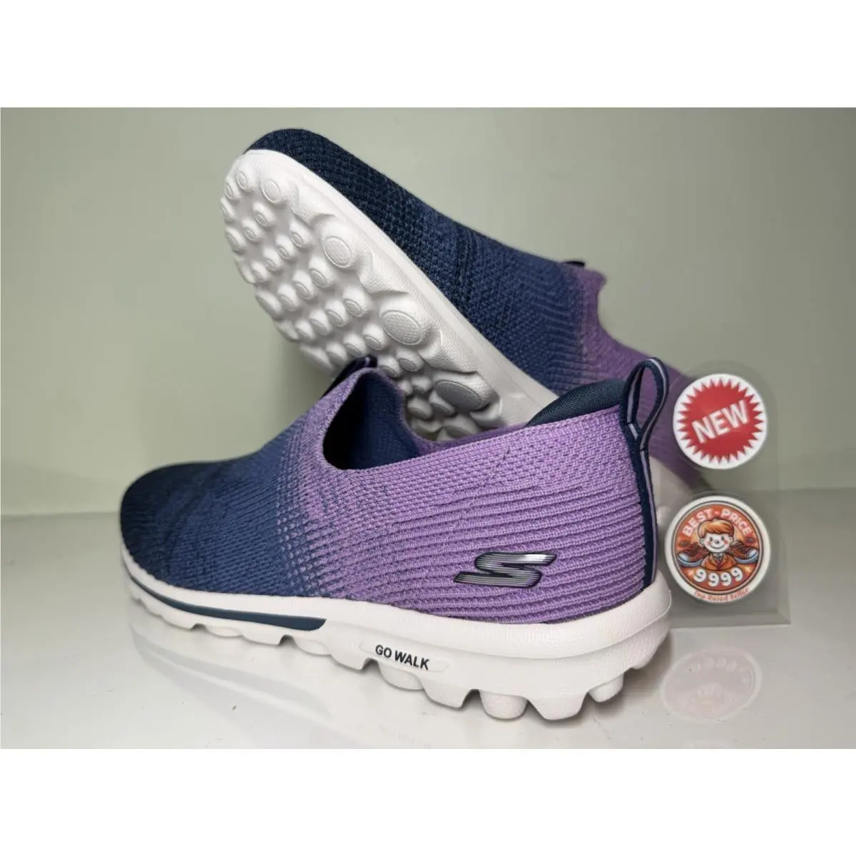 Skechers - Size 8 - Women`s Go Walk Travel Ibiza Shoes Navy Lavender