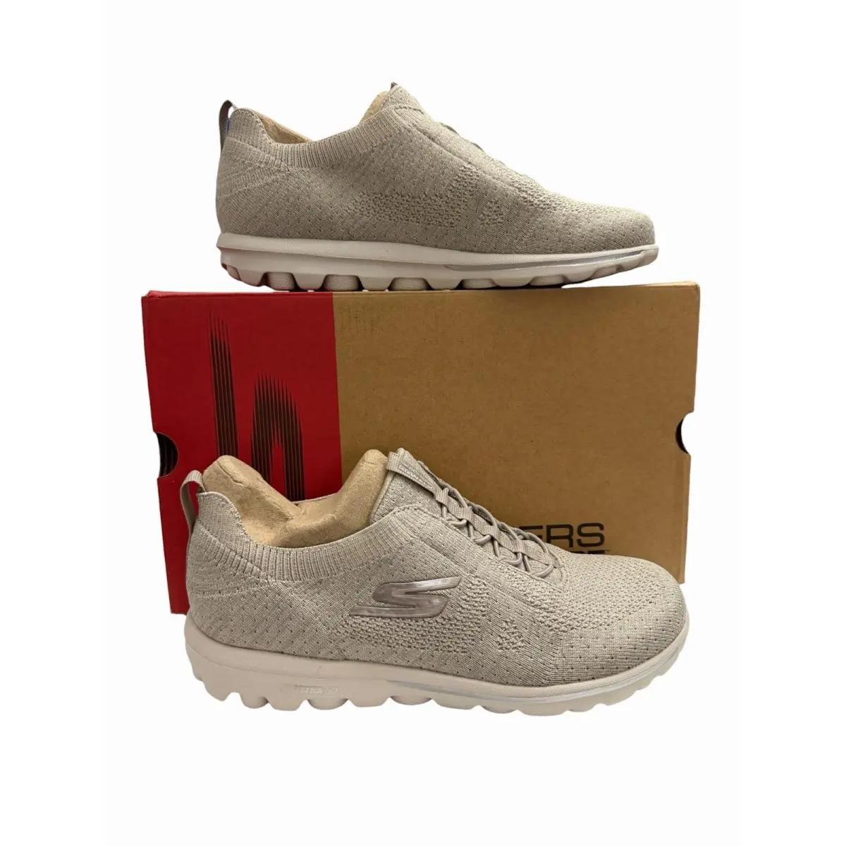 Skechers sz 7 Go Walk Classic Taupe Daylight Slip-on 13482 Goga Mat Stretch