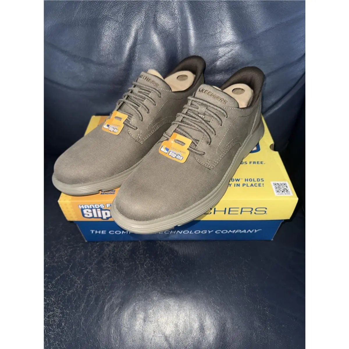 Men`s Skechers Slip-ins Shoes Size 13 Taupe 205352DKTP Garza Clive Hands Free