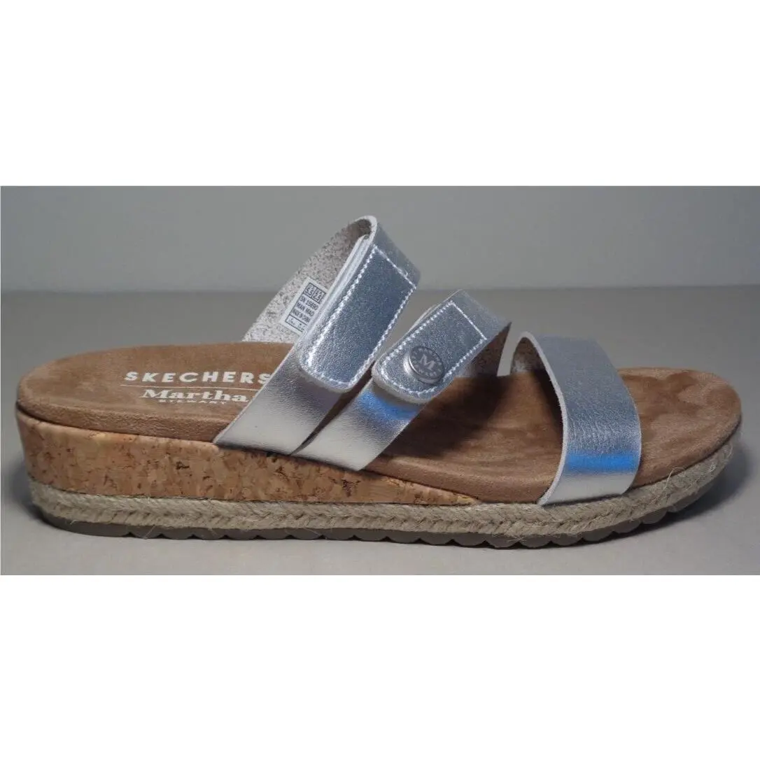 Skechers Martha Stewart Size 7.5 M Breezie Silver Sandals Women`s Shoes