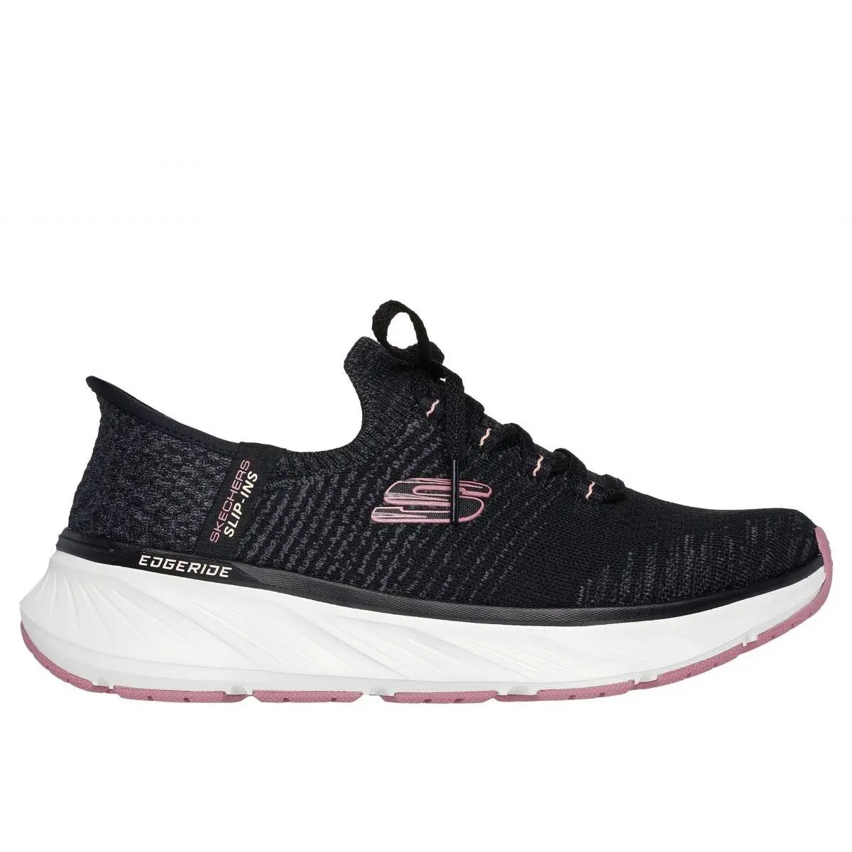 Skechers Women`s Slip-ins: Relaxed Fit Edgeride - Impression Black/pink - 150470 - BLACK/PINK