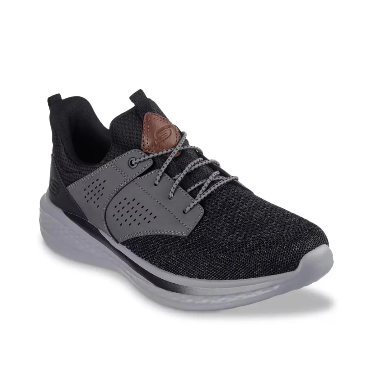 Skechers Slade Breyer Sneaker Shoes Air Cooled Memory Foam Black Gray Mens 11M