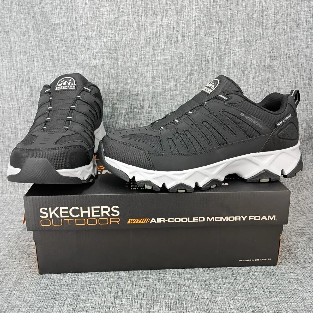 Skechers Mens Crossbar-cedar Hiking Shoe Leather 10.5 Extra Wide Slip On