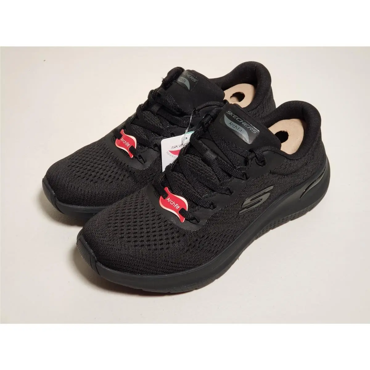 Skechers Arch Fit 2.0 Big League Womens Size 8.5 Black Running Shoes Sneakers
