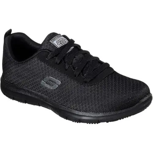 Skechers Work Ghenter Bronaugh Women’s Shoes Black Size 7.5 Wide Slip Resistant