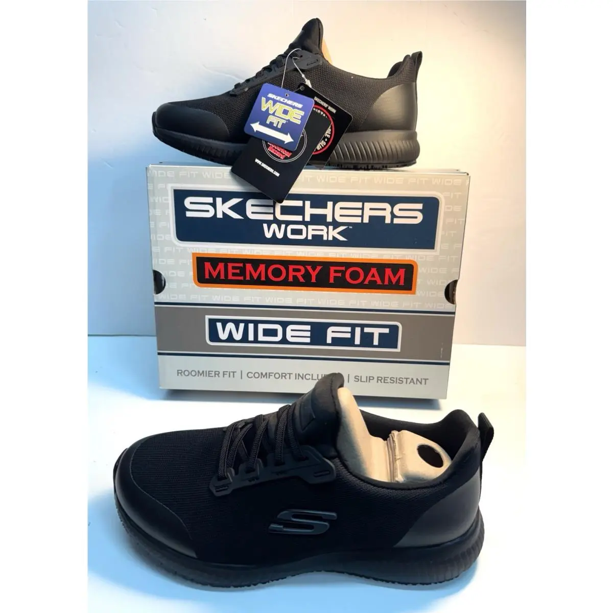 Skechers Woman`s Work Shoes Size 8 Never Worn Wide Fit Memory Foam