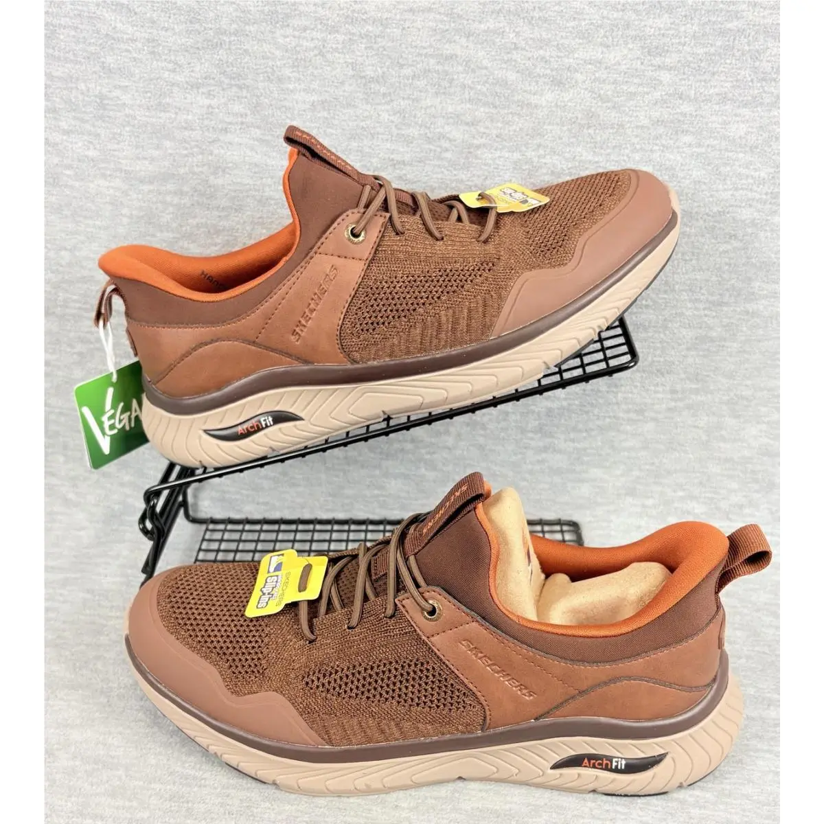 Skechers Arch Fit Crosser Emeric Shoes Mens 9.5 Brown Walking Sneakers 205340