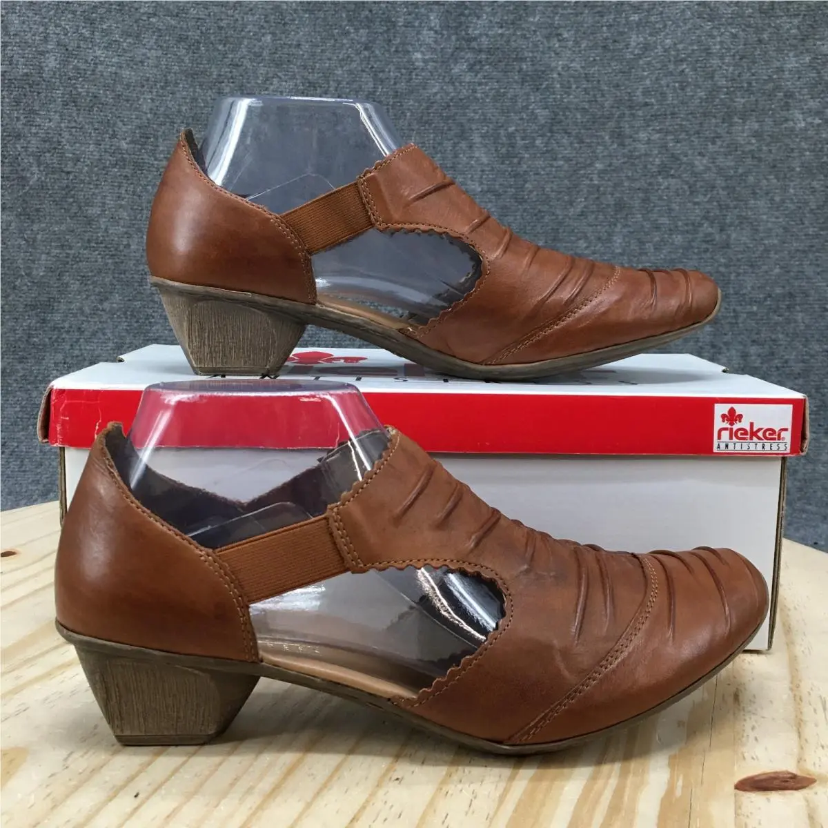 Rieker Mirjam Sandals Womens 40 Slip On Almond Toe Casual Cut-out Brown