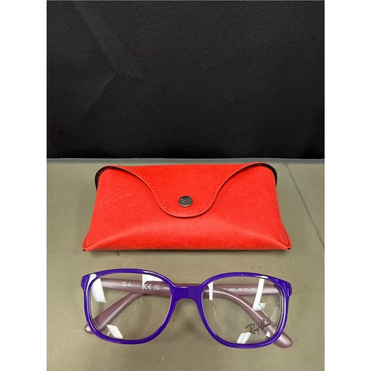 Ray Ban 1632 Violet on Rubber Bordeaux 130/48-16 Demo Lens
