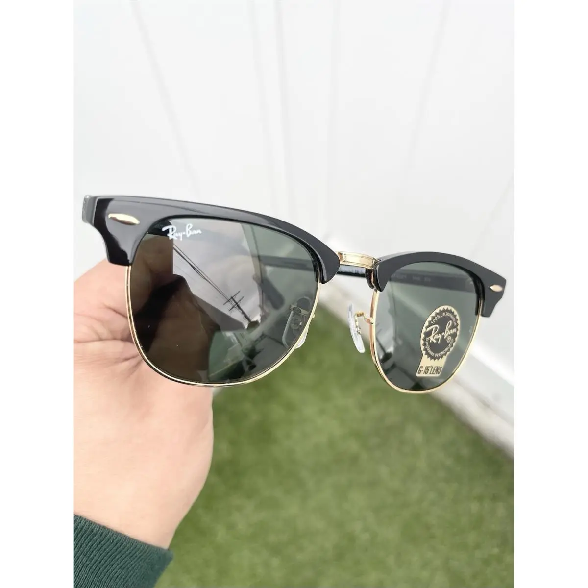 Ray Ban Classic Clubmaster RB3016 3016 Black G15 Size 51/21 Case Included
