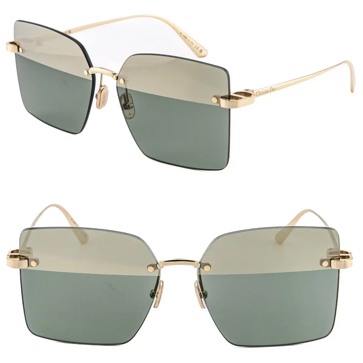 Christian  Cdior Gold Green Line Mirror S3U Rimless Metal Sunglass CD40195U by Dior