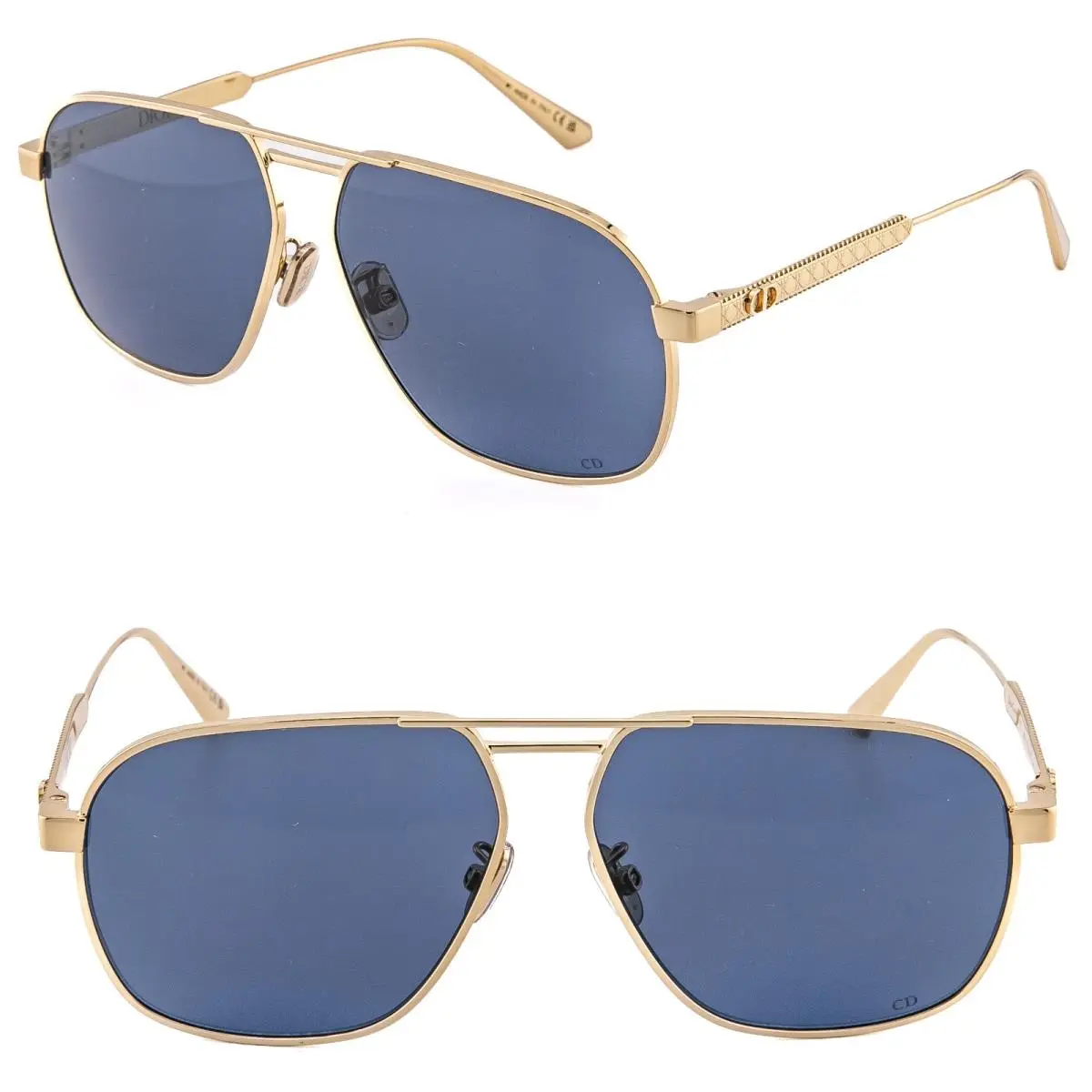 Christian Dior Gold Metal Cannage Paris A3U Pilot Sunglass CD40184U Diorcannage