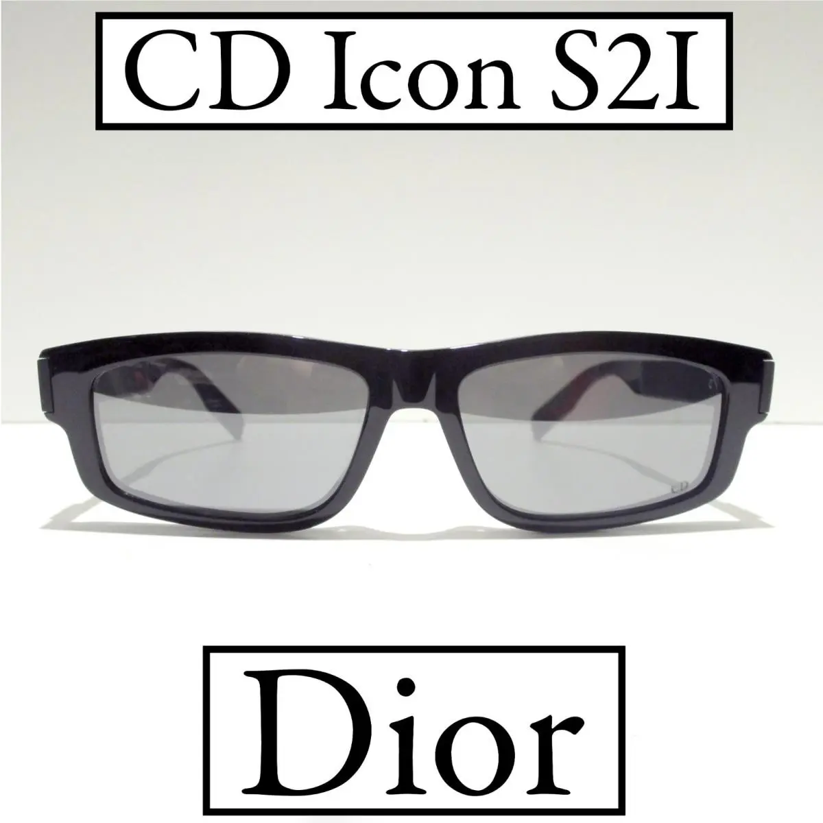 CD Icon S2I 10A4 Sunglasses Men`s Black Rectangular Rxable Mirror 140mm by Dior