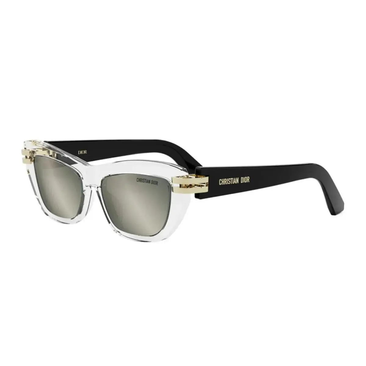 Cdior B2U 89A4 Cat Eye Crystal/silver Mirror 52 mm Women`s Sunglasses Frame by Dior