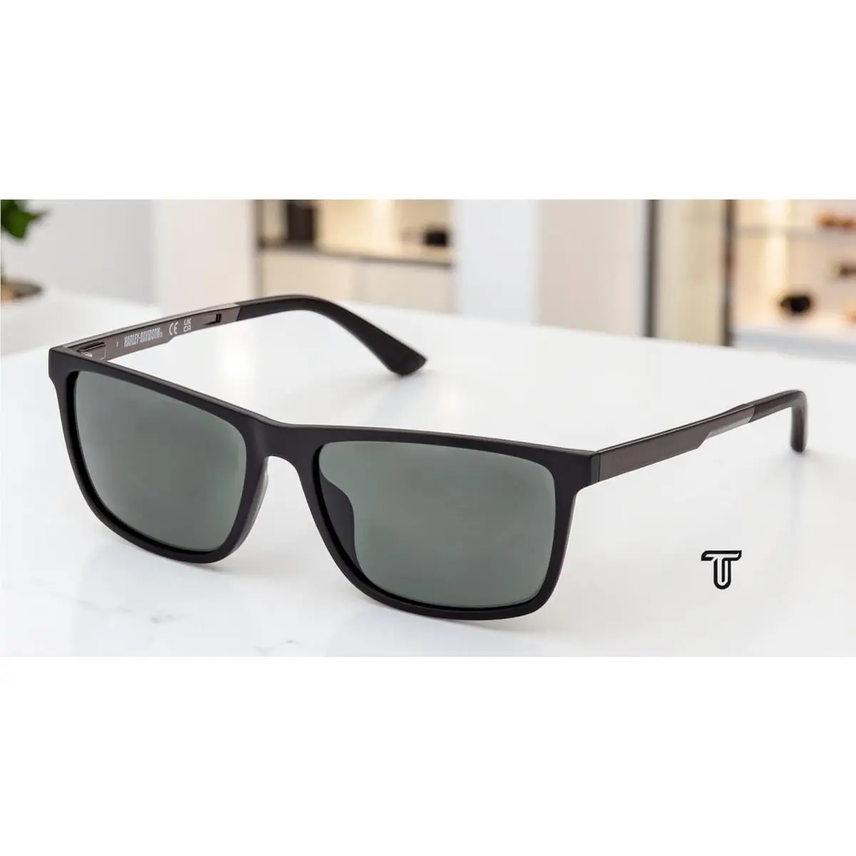Harley Davidson HD0970X 02R Matte Black Green Polarized 58 mm Men`s Sunglasses