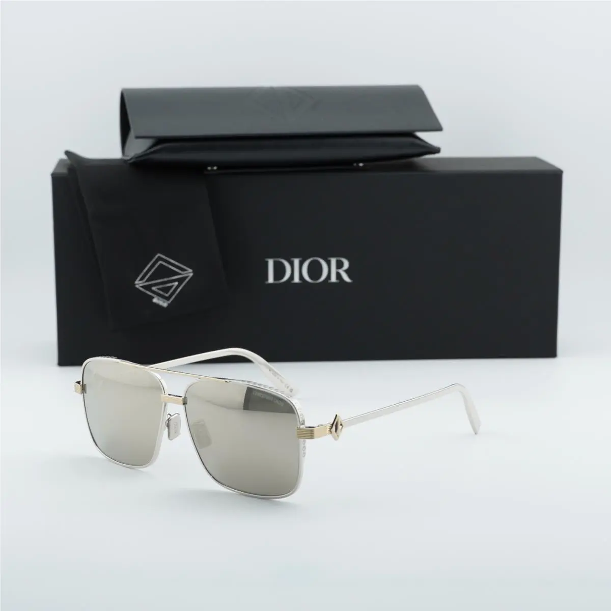 CD Diamond S9F F2A5 Shiny Palladium/silver Mirror 60-12-145 Sunglasses by Dior