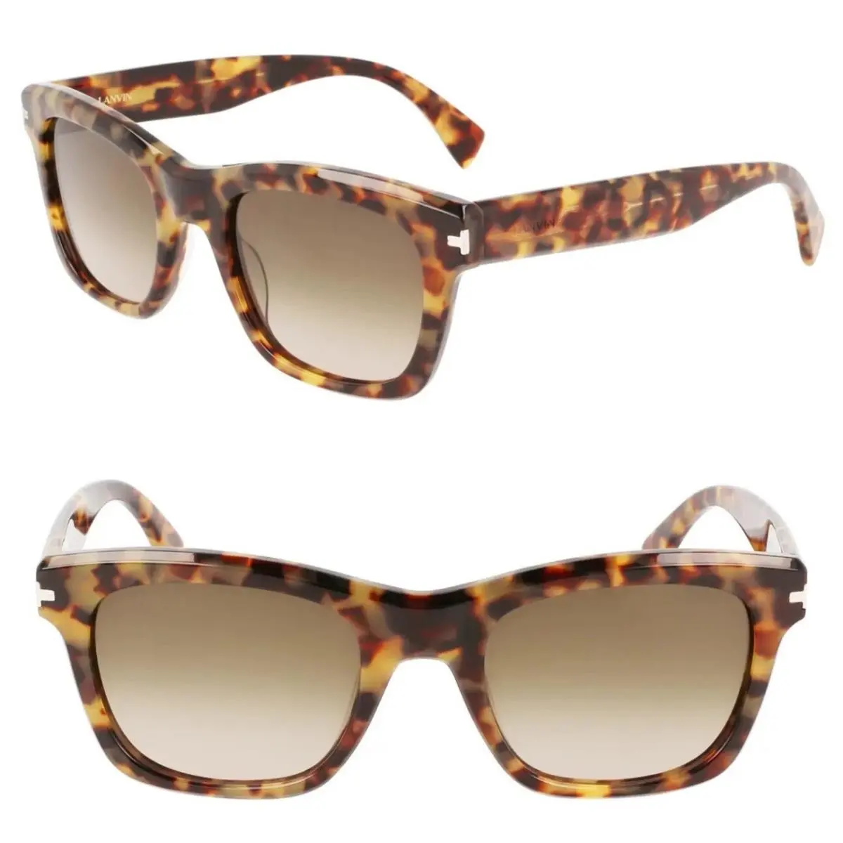 Lanvin LNV620S 213 52mm Square Cat Eye Sunglasses Havana Brown Gradient - Italy