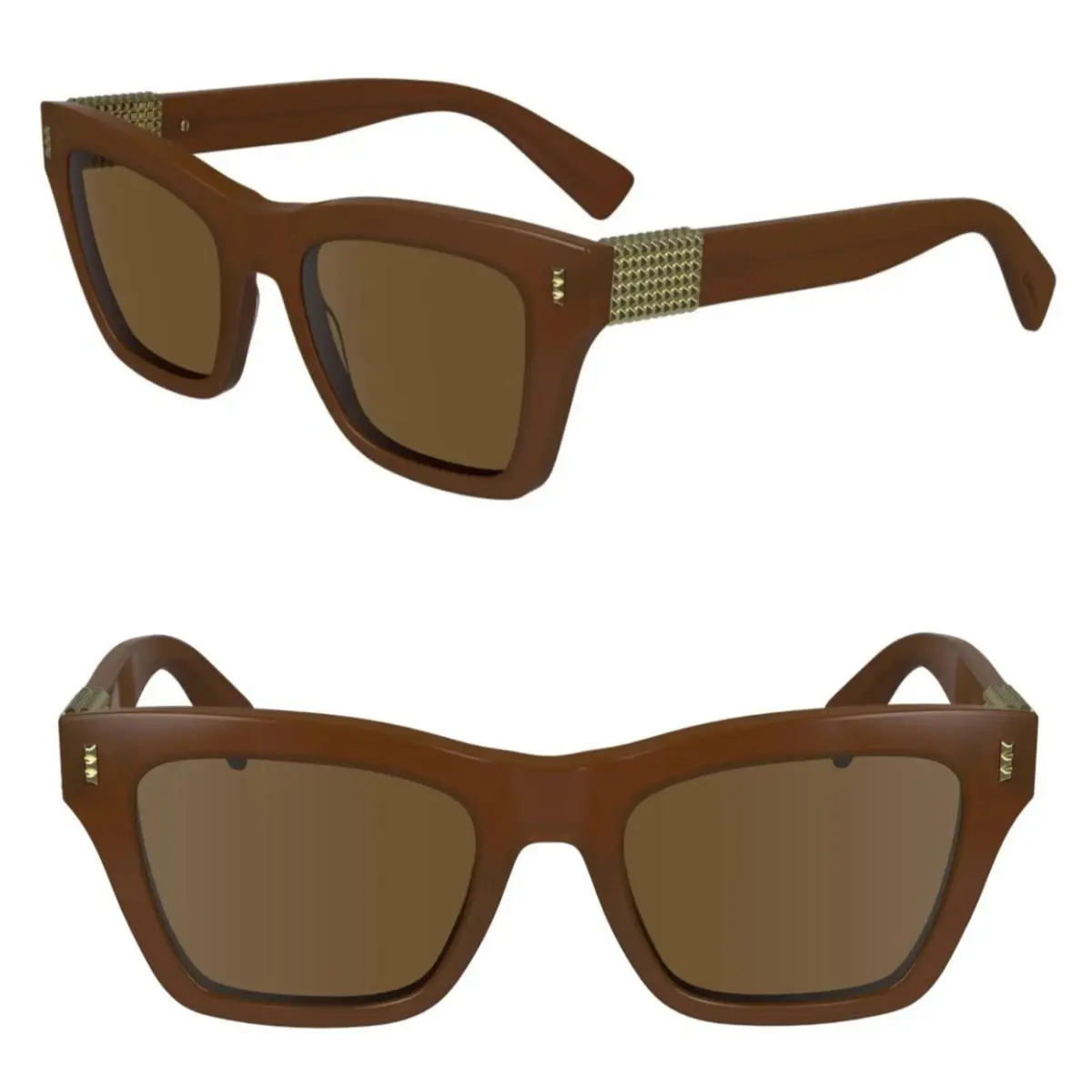 Lanvin LNV668S 235 Women`s 51mm Square Cat Eye Sunglasses Opaline Brown - Italy