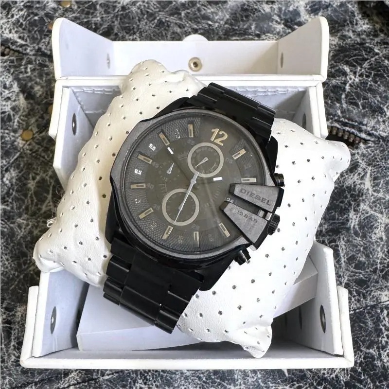 Diesel Men`s Master Chief Three-hand Black Stainless Steel Watch DZ4180