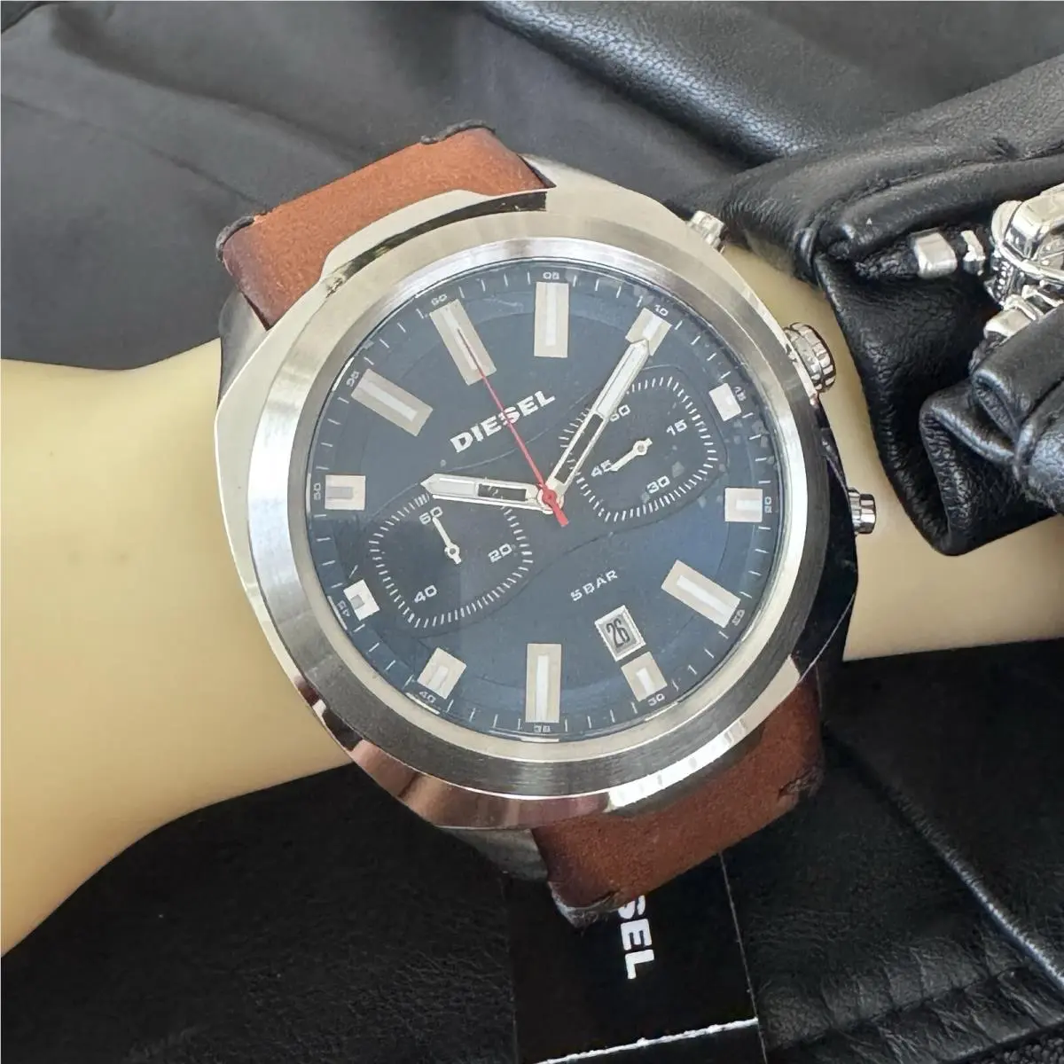 Diesel Tumbler Chronograph Brown Leather Watch DZ4508