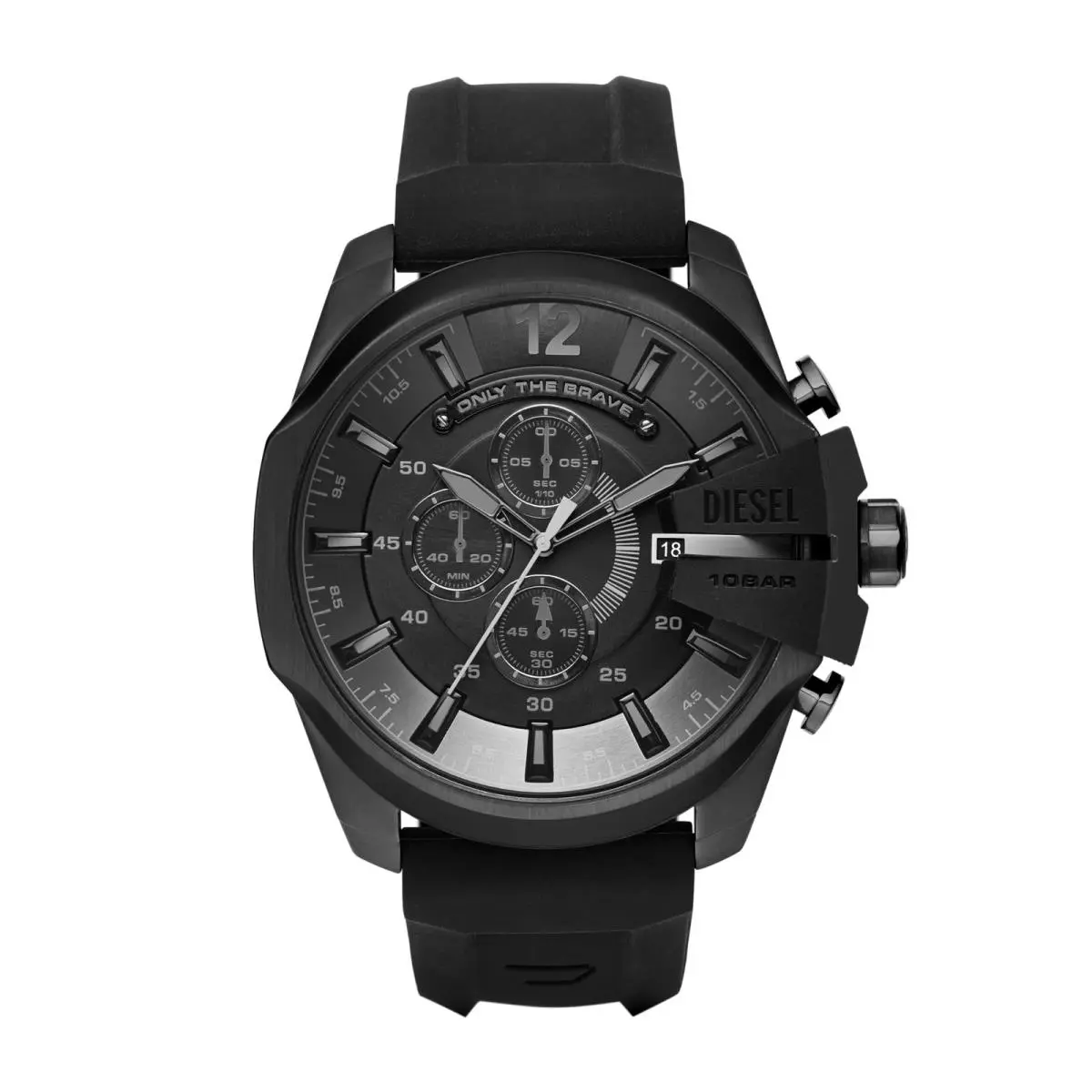 Mega Chief Stainless Steel and Silicone Chronograph Men`s Watch by Diesel