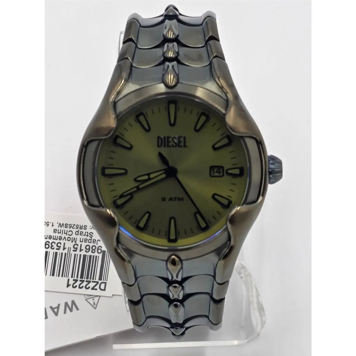 Diesel Vert Three-hand DZ2221 Green Dial 44MM Stainless Steel Bracelet Men Watch