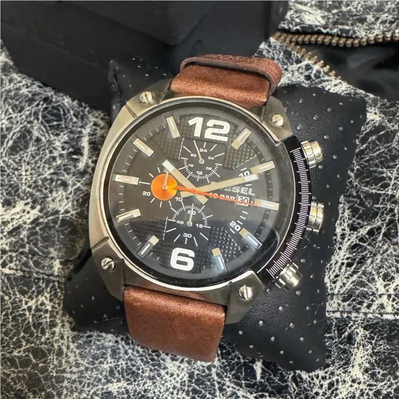 Chronograph Leather Band Watch DZ4204 by Diesel