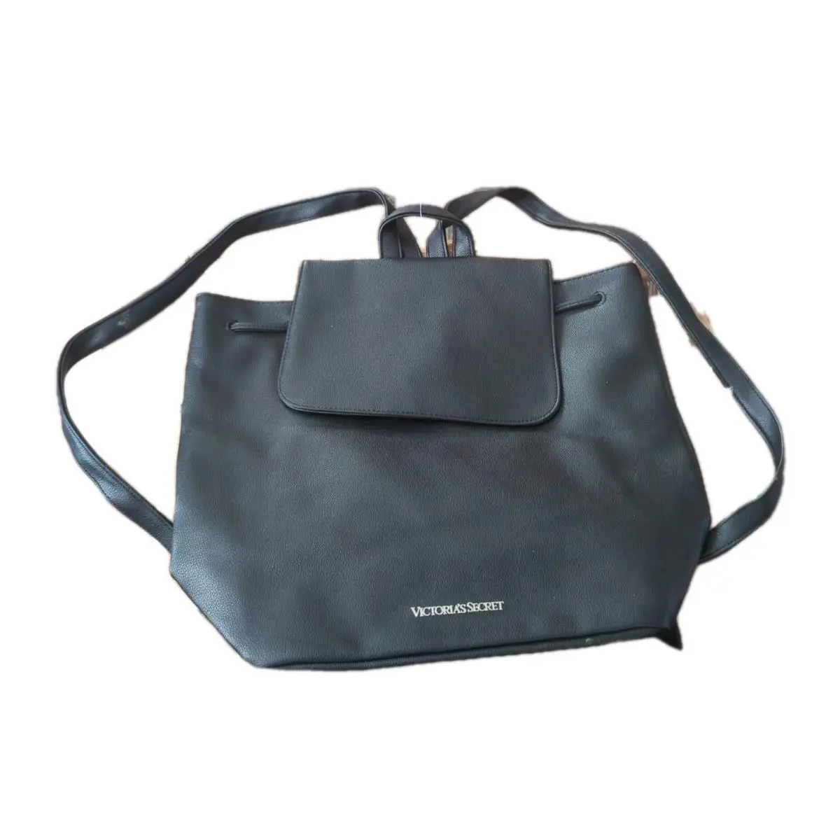 Victoria`s Secret Black Leather Backpack Bag