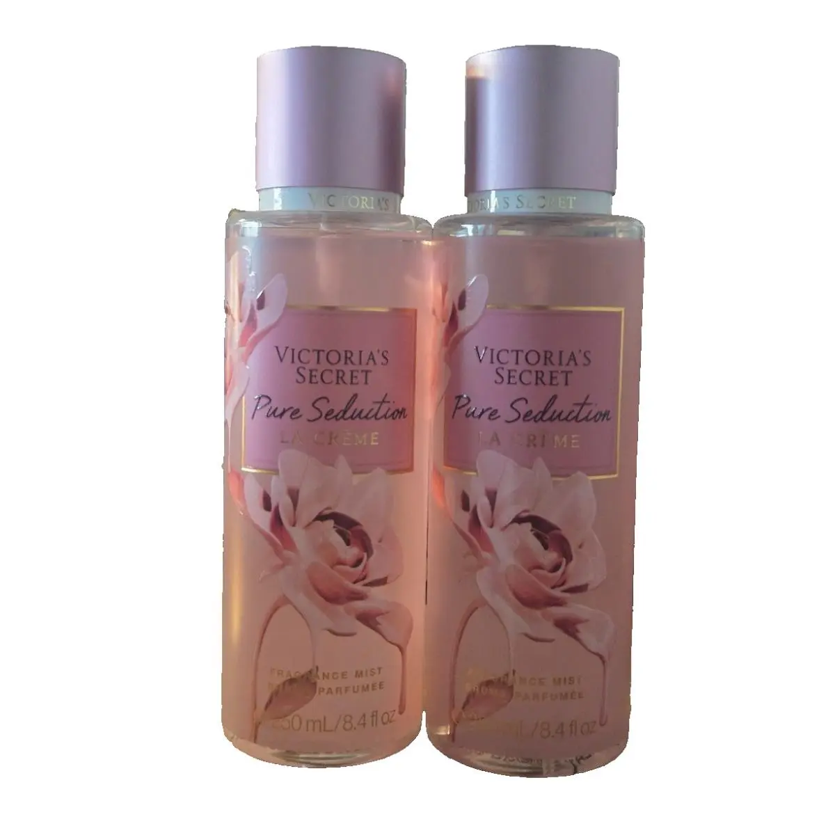 Victoria`s Secret Pure Seduction La Creme Fragrance Mist 8.4oz x2