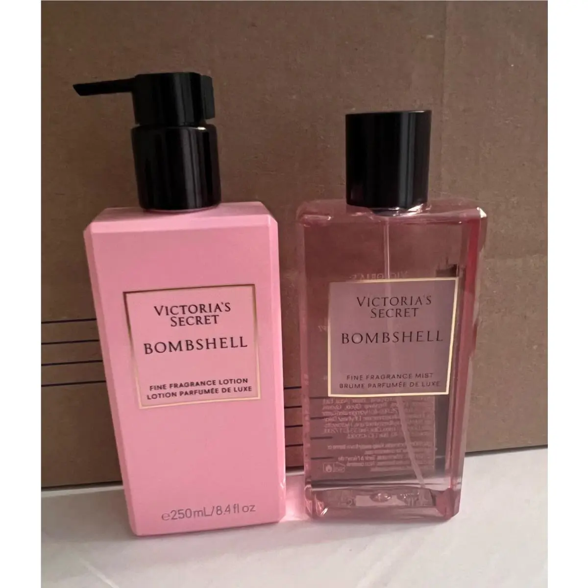 2 Victoria’s Secret Bombshell Fragrance Lotion Body Mist Set 8.4 Fl Oz Set