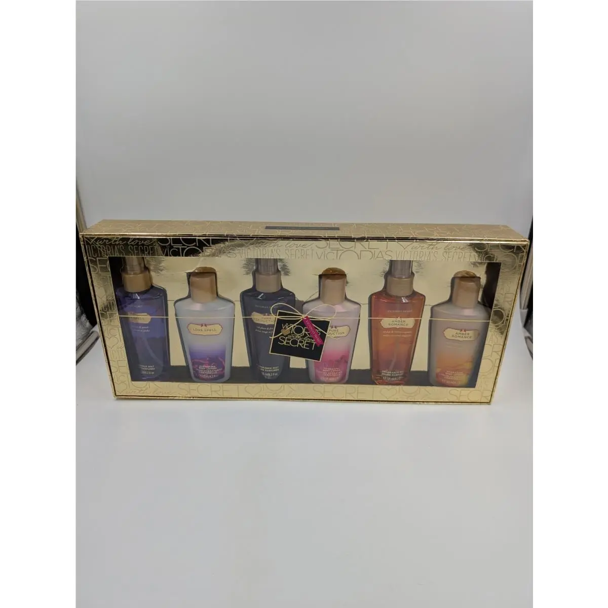 1 Victorias Secret 6 PC Amber Romance Love Spell Pure Lotion Mist Large Gift Set
