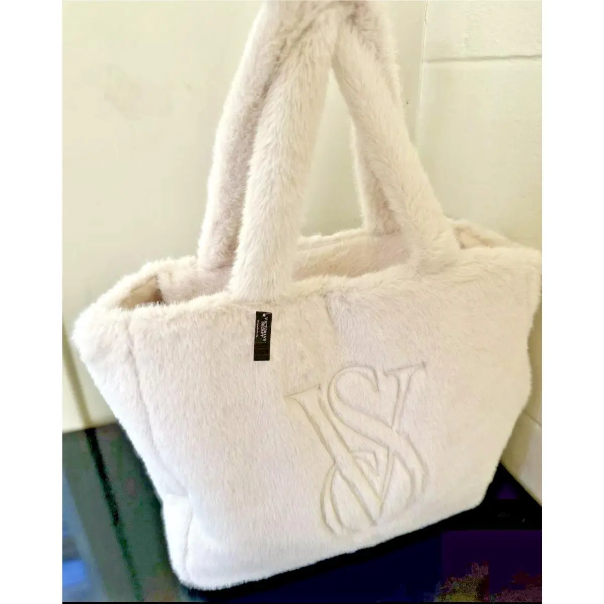 Victoria’s Secret Tote Bag White Fur Winter Collection
