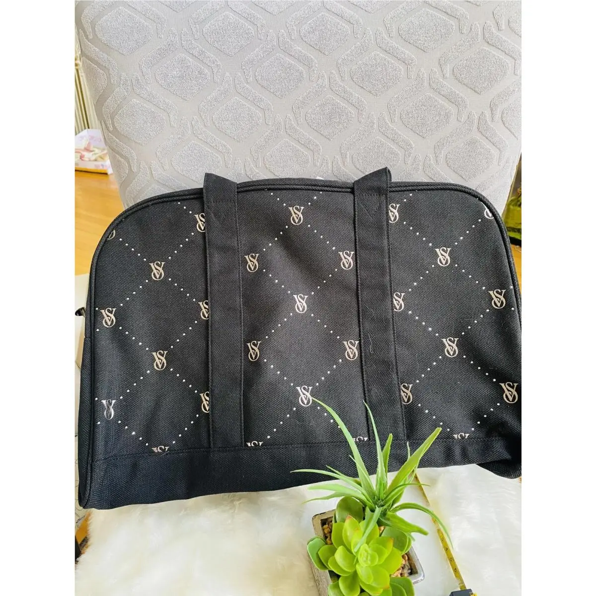 Victoria`s Secret Black Tote Bag with Logo Print