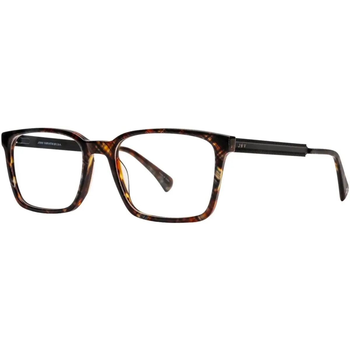Men`s Brown Square Eyeglasses - VJVC004530BRO by John Varvatos