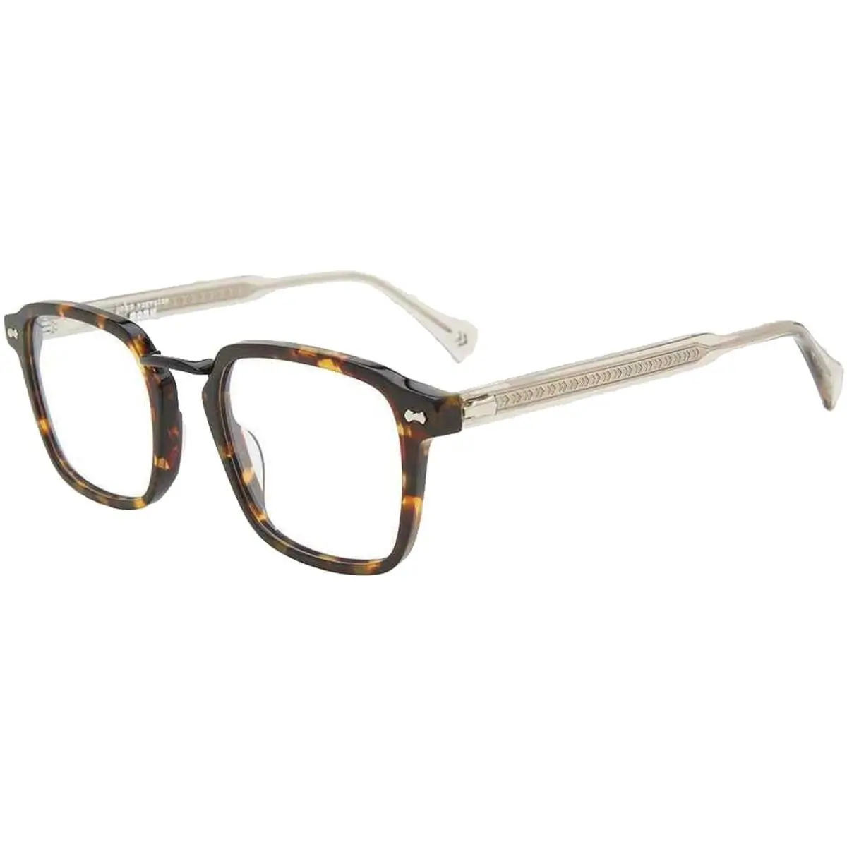 Men`s Havana Square Eyeglasses - VJV427490HAV - Made in Japan by John Varvatos