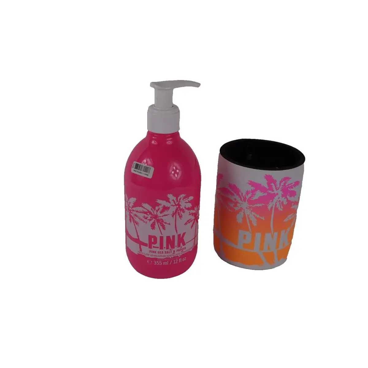 Victoria`s Secret Pink Sea Salt Papaya Body Lotion 12 OZ W Coozie Limited ED