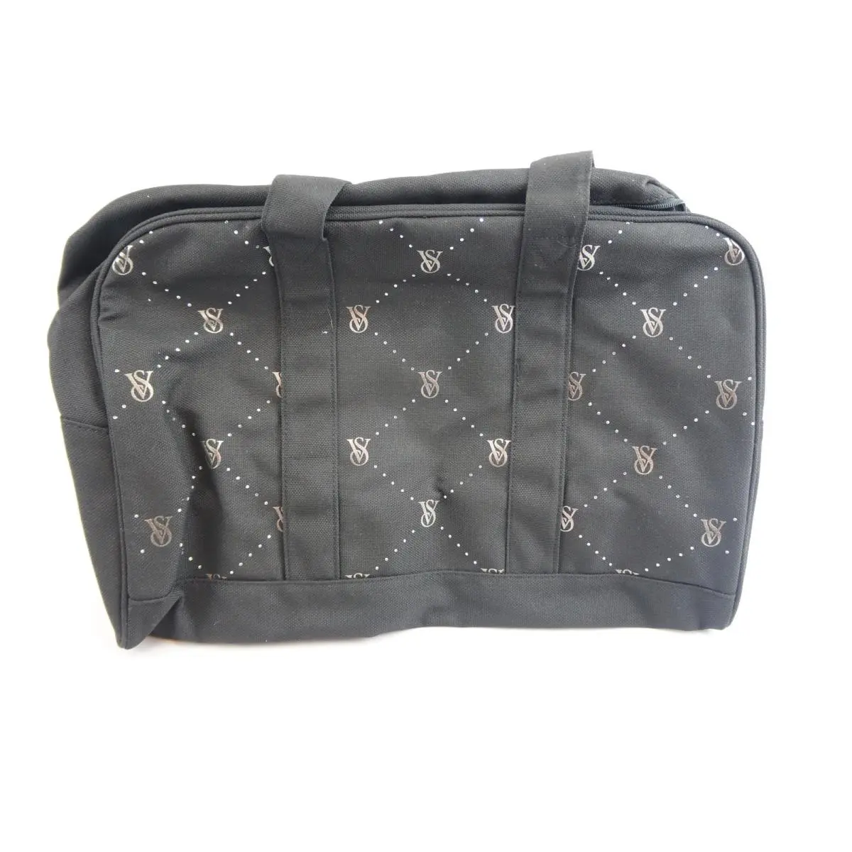 Victoria`s Secret Tote Bag Large Black VS Monogram Canvas Travel