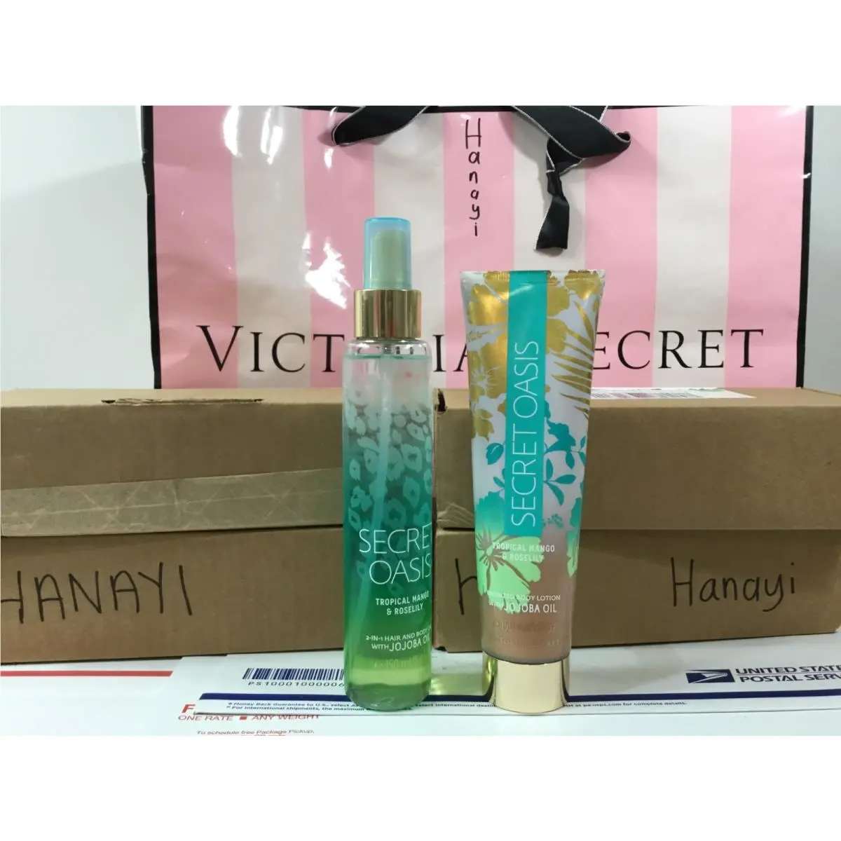 Victoria`s Secret Secret Oasis Tropical Mango Roselily Hair Body Oil Lotion