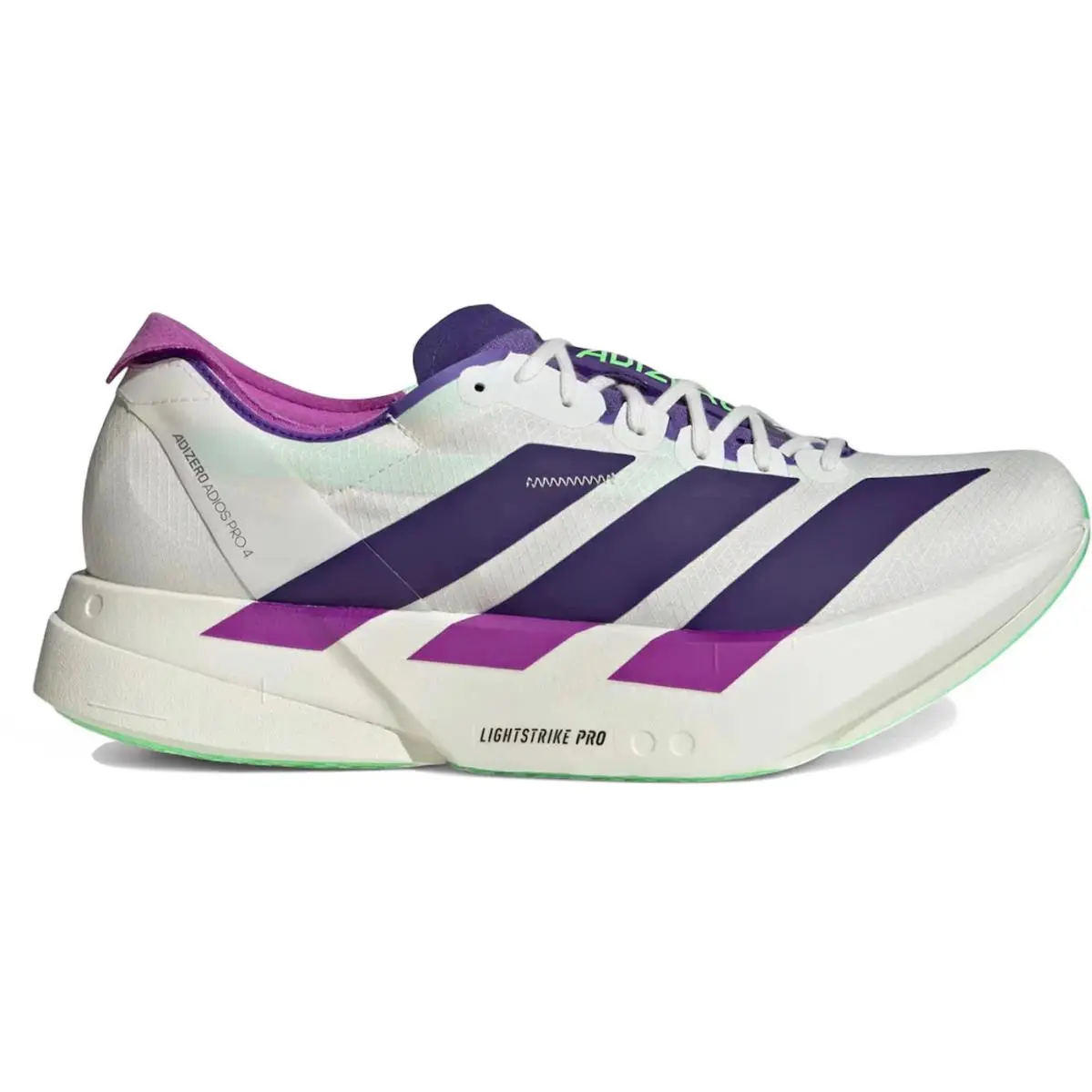 Adidas Adizero Adios Pro 4 White Purple Lime Burst