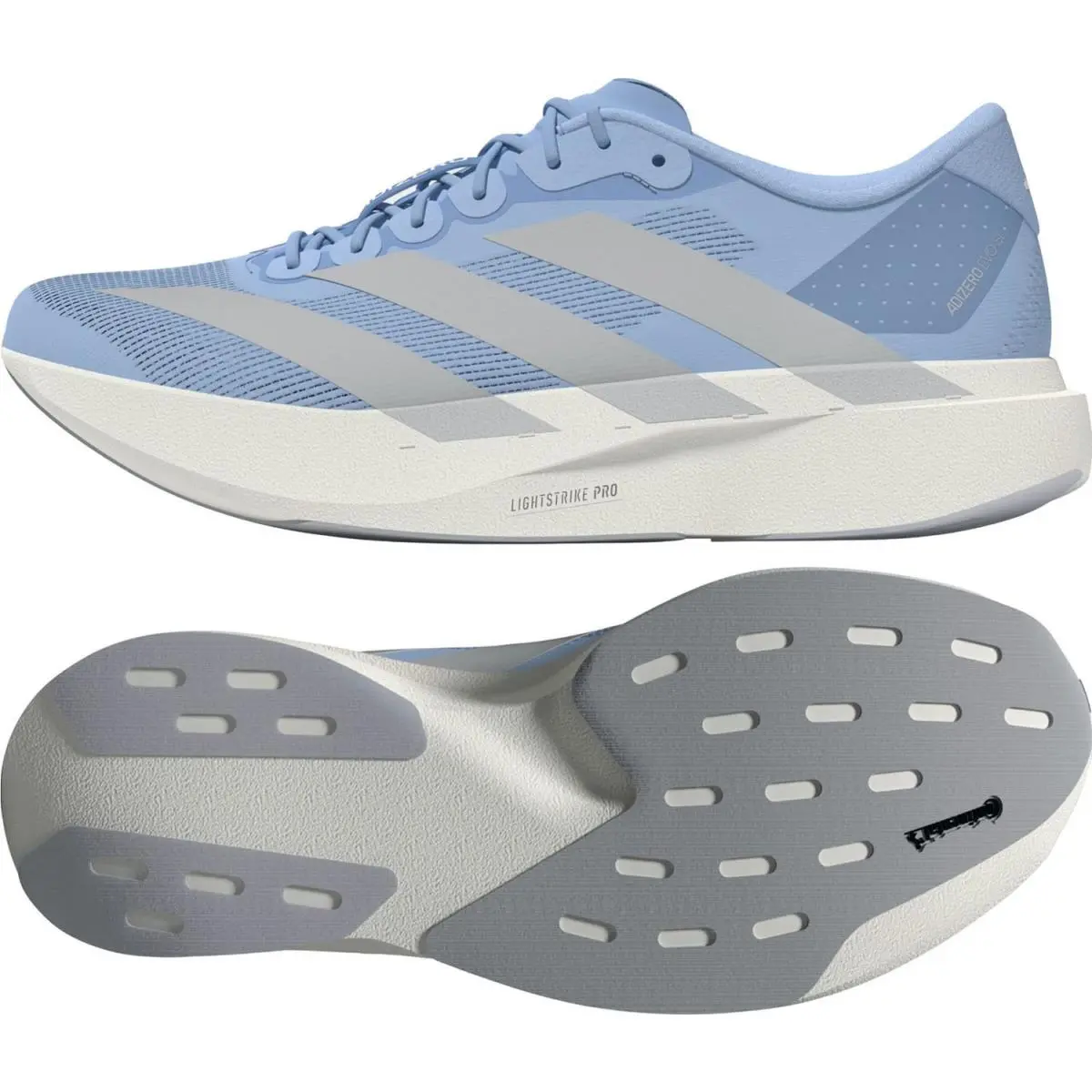 Adidas Womens Adizero Evo Low Top Sneakers - Globlu / Silvmt / Ftwwht - Blue/Silver Metallic/White