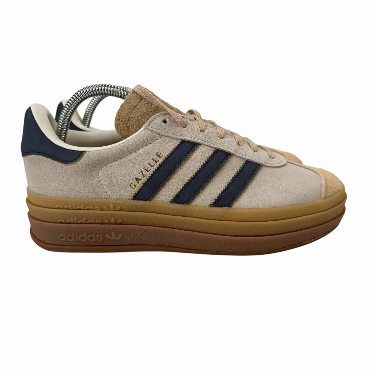 Adidas Originals Gazelle Bold Cream Indigo Beige Shoes JQ5126 Women`s Sz 8 - 8.5